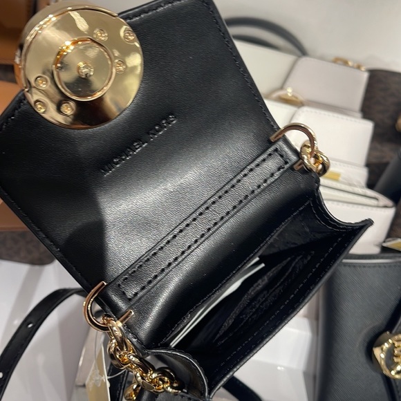 MICHAEL KORS CARMEN SMALL FAUX LEATHER PHONE CROSSBODY BAG - Picture 8 of 16